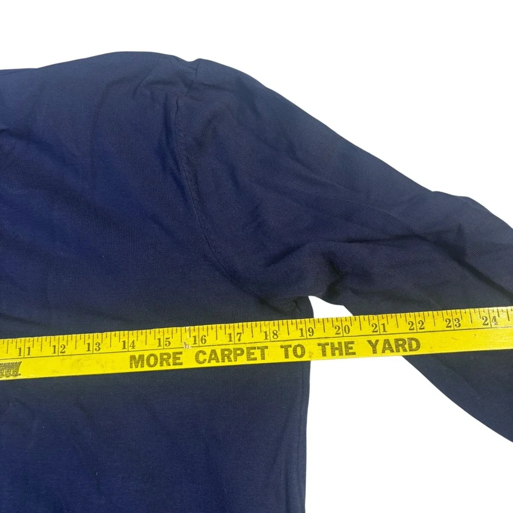 Charter Club Womens Navy Blue Open Front‎ Cardigan Gold Button Cuff Sweater M